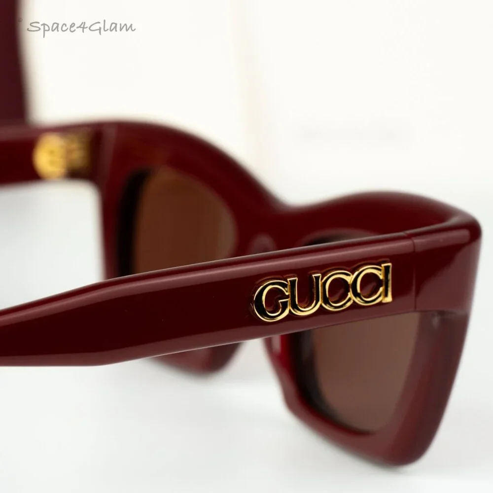 Gucci Women Sunglasses Burgundy Brown Cat Eye GG1773S 003 BRAND NEW - Picture 6 of 12
